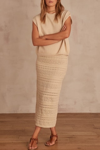 Falda recta - Beige