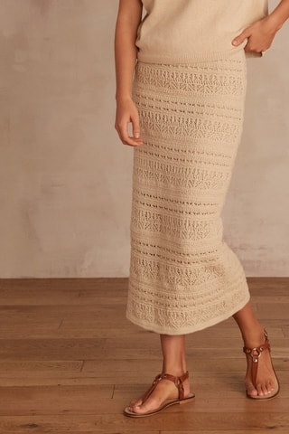 Falda recta - Beige