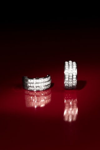 Boucles d'oreilles Chemin De Ton Cœur - Or blanc et diamants