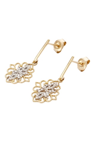 Boucles d'oreilles Reflet d'amour - Or jaune et diamants