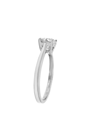 Anel solitário Délicate - Ouro branco e diamante