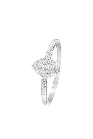 Anel solitário Sansa Ouro branco e diamantes