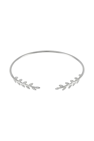 Jonc Comme une feuille - Or blanc et diamants