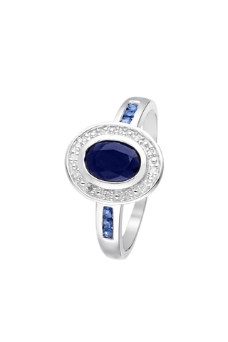 Bague Gange - Or blanc, saphirs et diamants