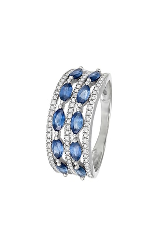Bague Doux rêve - Or blanc, diamants et saphirs