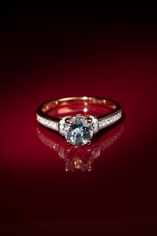 Bague Chera - Or rose, diamants et topaze