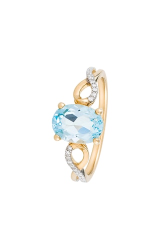 Bague Tobago - Or jaune, topaze et diamants