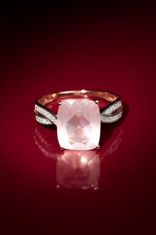 Bague Pink Power - Or rose, quartz et diamants