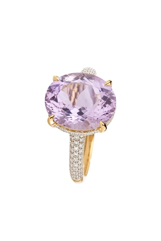 Anel Maitland Ouro amarelo, diamantes e ametista