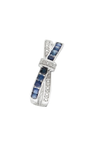 Bague Starky - Or blanc, diamants et saphirs