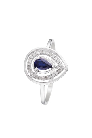 Bague Océane - Or blanc, saphir et diamants