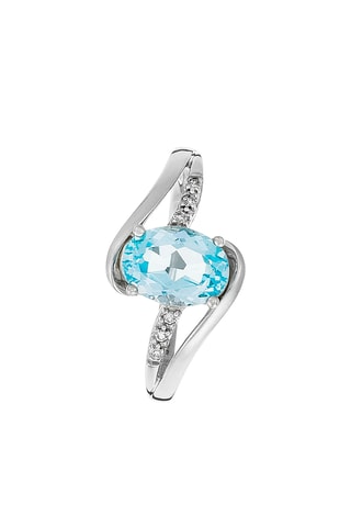 Bague Auckland - Or blanc, topaze et diamants