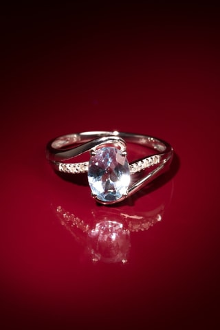Bague Auckland - Or blanc, topaze et diamants