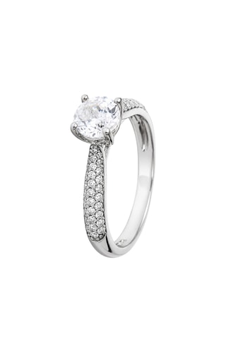 Bague Tawo - Or blanc, diamants et topaze