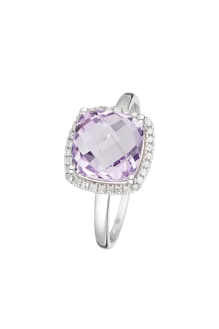 Bague Pukhet - Or blanc, améthyste et diamants