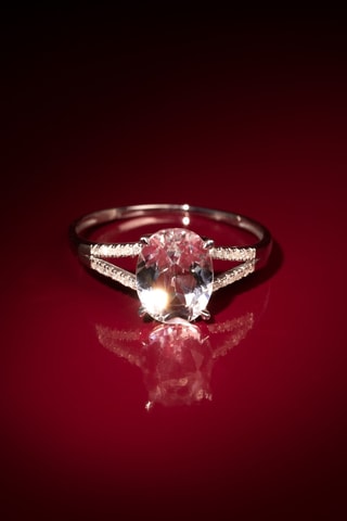 Bague Miri - Or blanc, diamants et topaze