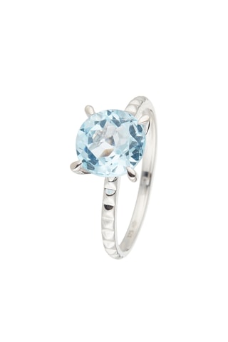 Bague Clou - Or blanc et topaze