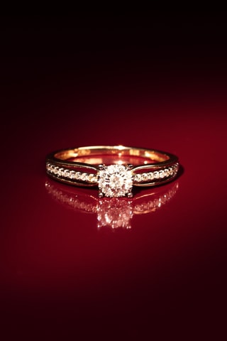 Anel solitário La Promise Ouro amarelo e diamantes