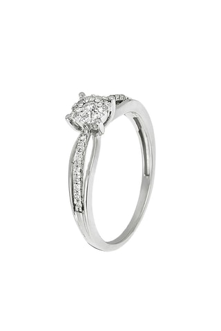 Anel solitário La Promise Ouro branco e diamantes