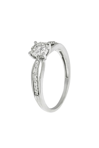 Anel solitário La Promise Ouro branco e diamantes