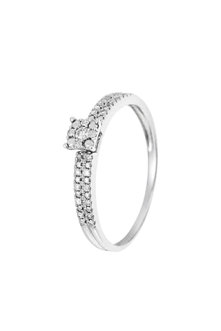 Anel solitário Isisford Ouro branco e diamantes