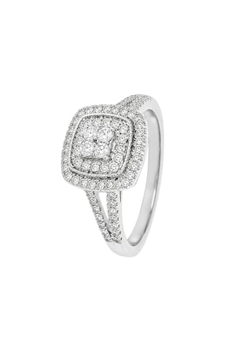 Anel solitário Newcastle Ouro branco e diamantes