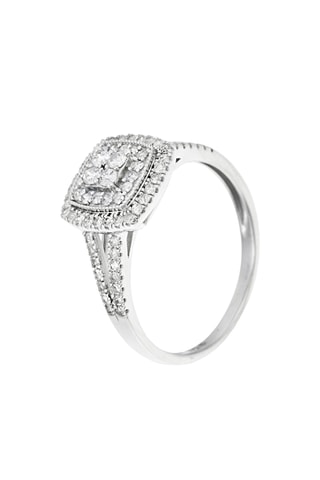 Anel solitário Newcastle Ouro branco e diamantes
