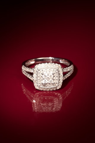 Anel solitário Newcastle Ouro branco e diamantes