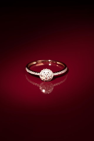 Anel solitário Côme Ouro rosa e diamantes