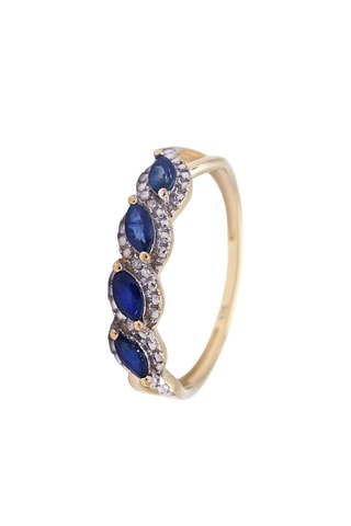 Bague Lune d'Or - Or blanc, diamants et saphirs