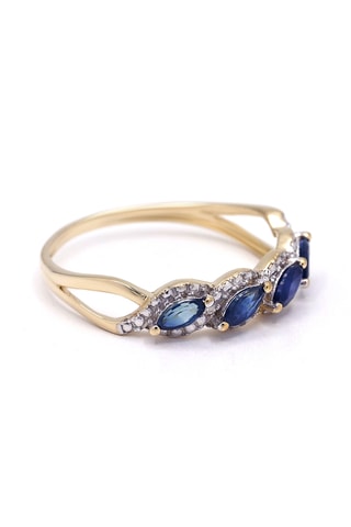 Bague Lune d'Or - Or blanc, diamants et saphirs