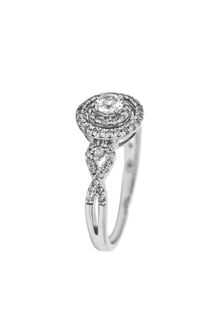 Bague Divine - Or blanc, diamants et topaze