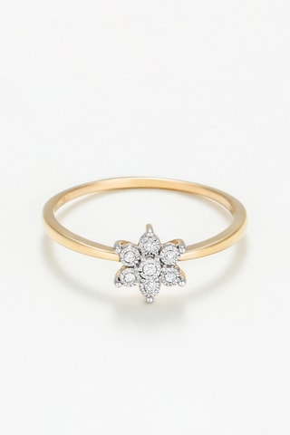 Bague Fleur sucrée - 
Or jaune et diamants