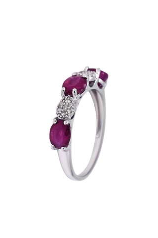 Bague Bruni - Or blanc, diamants et rubis