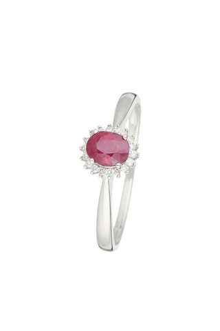Bague Capiz - Or blanc, diamants et rubis