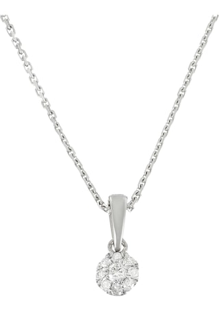 Pendentif Idylle - Or blanc et diamants