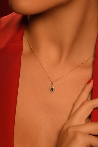 Pendentif Solona - Or jaune, saphirs et diamants