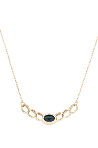 Collier Anastasia Topaze - Or jaune et topaze bleue
