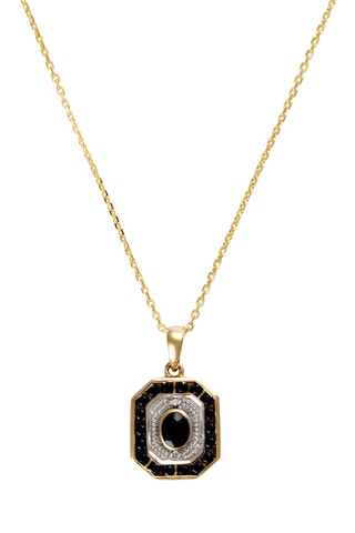 Pendentif Saphirs Filants - Or jaune, diamants et saphirs