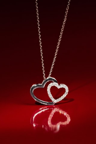 Pendentif Two Ever - Or blanc et diamants