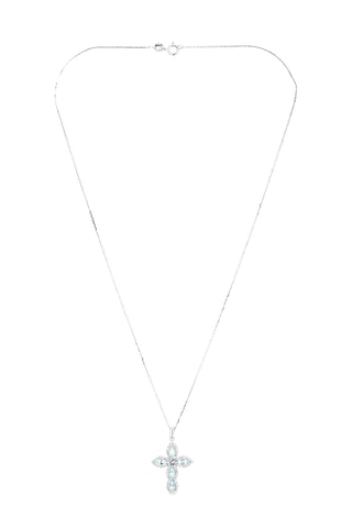 Pendentif Beka - Or blanc, diamants et topazes