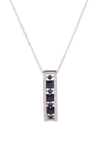 Pendentif Surat - Or blanc, diamants et saphirs