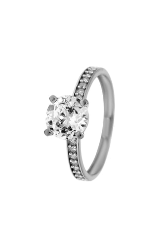 Bague Colombine - Or blanc, diamants et topaze
