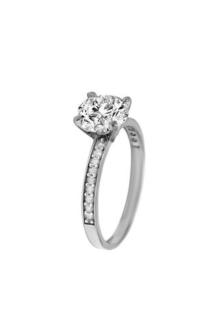 Bague Colombine - Or blanc, diamants et topaze
