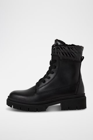 Bottines fourrées en cuir - Noir