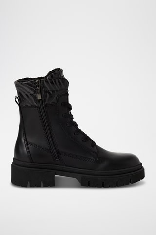 Bottines fourrées en cuir - Noir