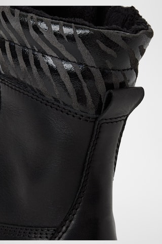 Bottines fourrées en cuir - Noir