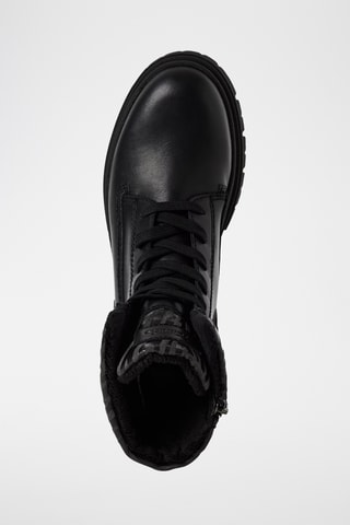 Bottines fourrées en cuir - Noir
