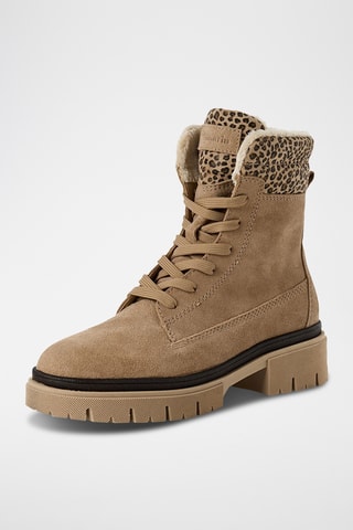 Bottines fourrées en nubuck - Marron