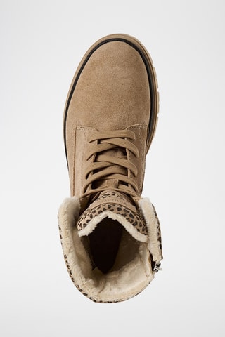 Bottines fourrées en nubuck - Marron
